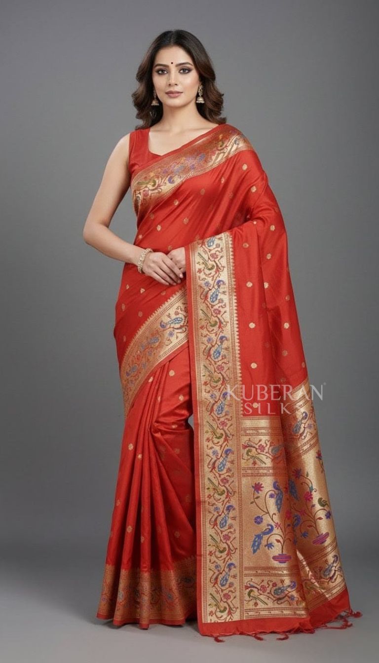 KUBERAN RED PAITHANI SAREE