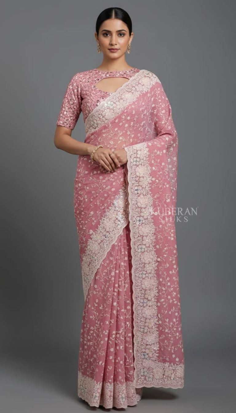 KUBERAN PINK DESIGNER SAREE