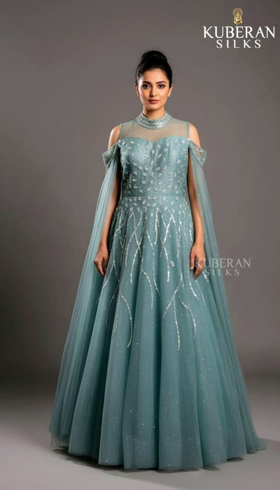 KUBERAN DARK SEA BLUE GOWN