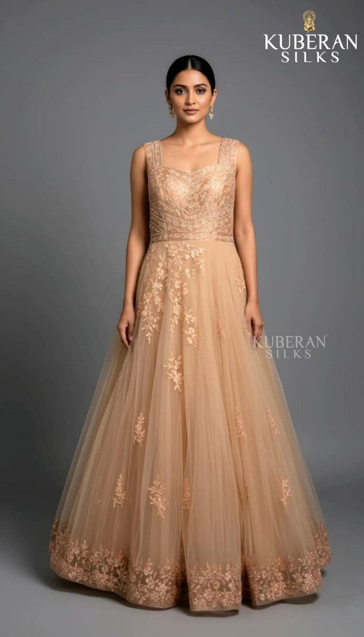 KUBERAN DARK PEACH GOWN
