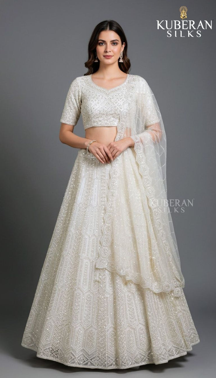 KUBERAN WHITE LEHENGA