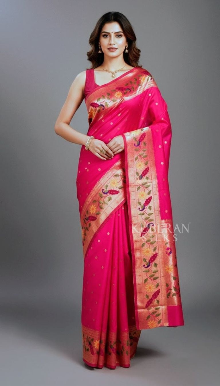 KUBERAN PINK PAITHANI SAREE