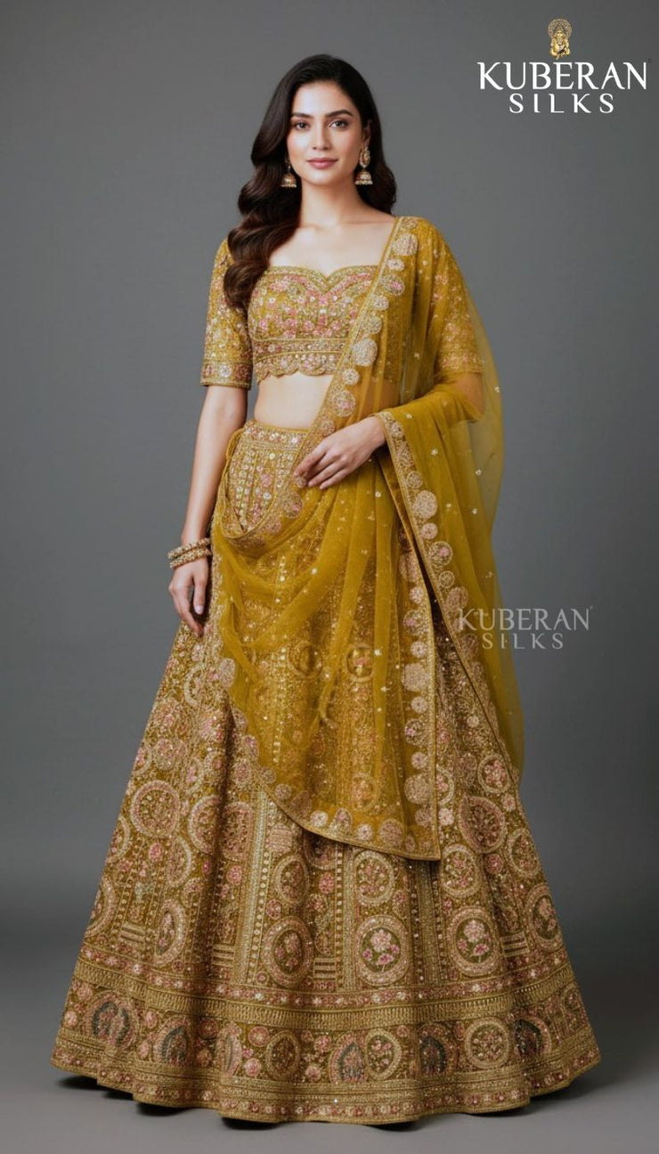 KUBERAN MUSTARD YELLOW LEHENGA