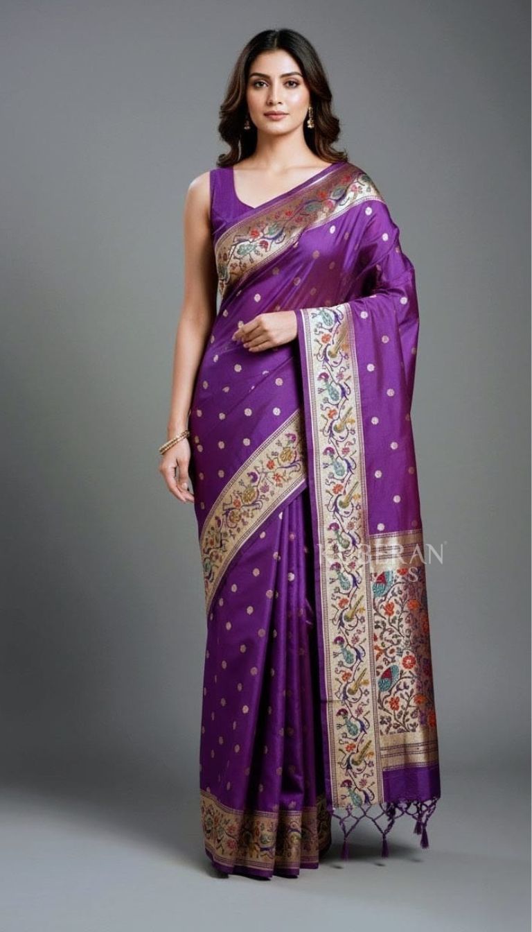 KUBERAN PURPLE PAITHANI SAREE