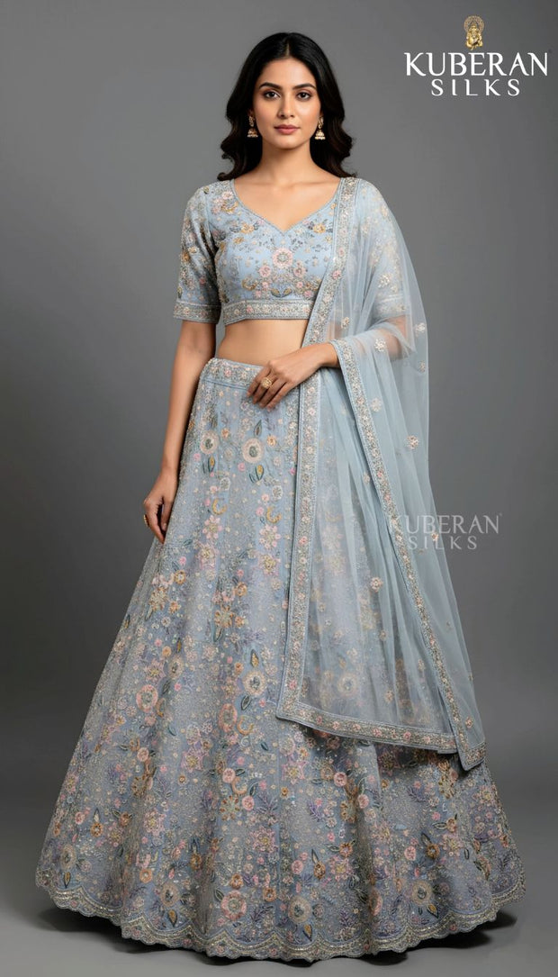 KUBERAN LIGHT BLUE LEHENGA