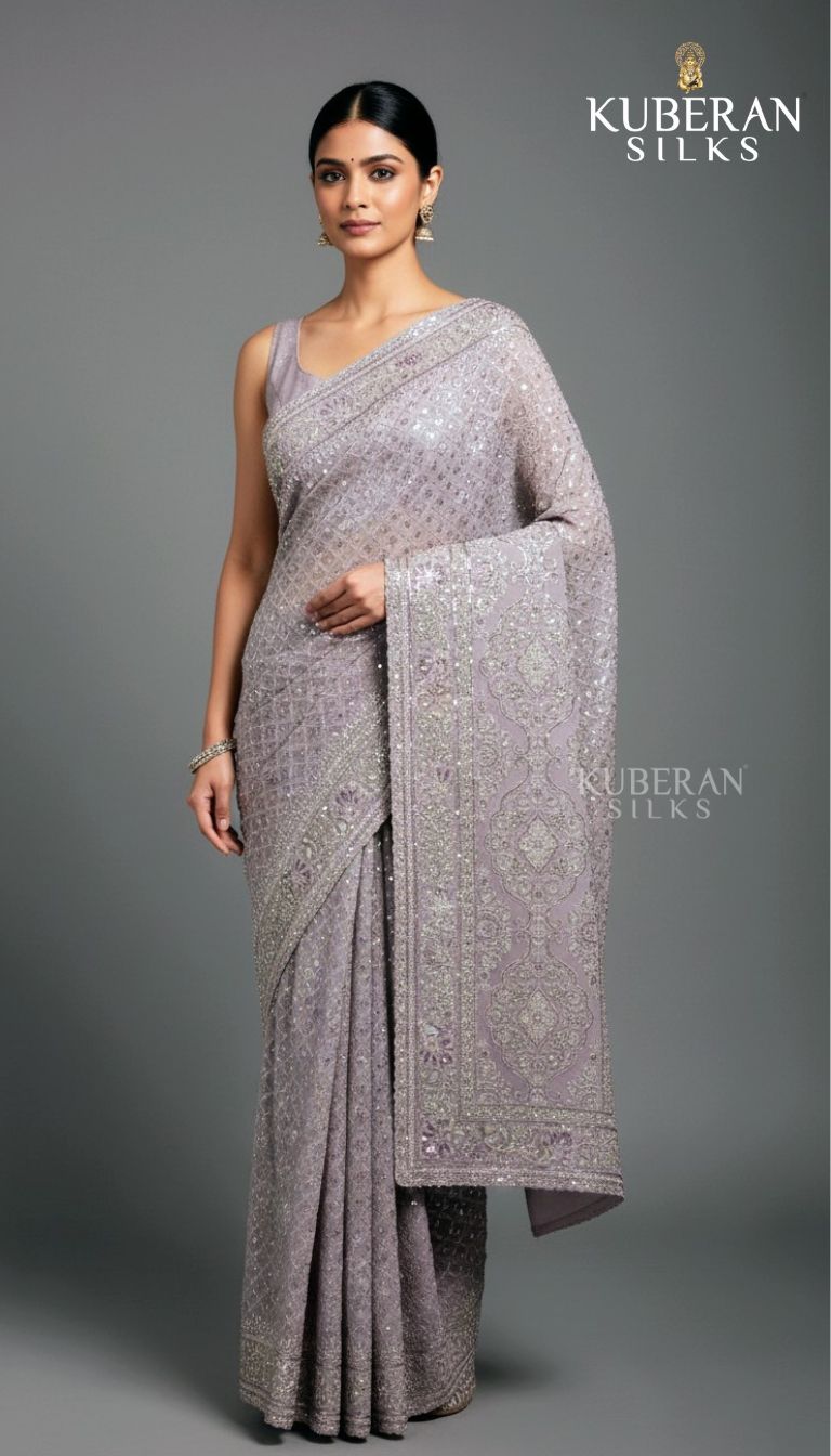 KUBERAN LILAC GEORGETTE SAREE
