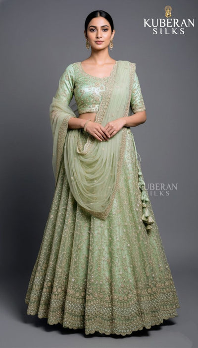KUBERAN LIGHT GREEN LEHENGA