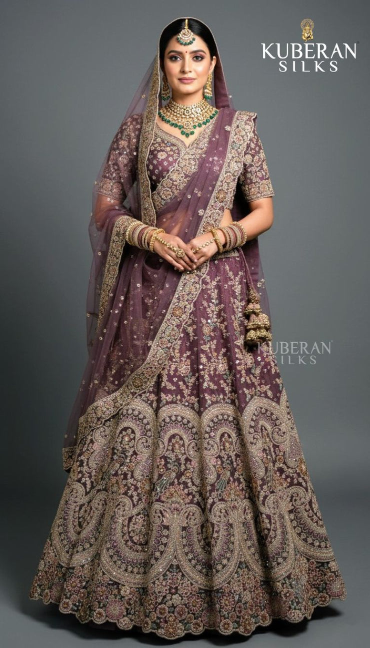 KUBERAN DARK MAUVE LEHENGA