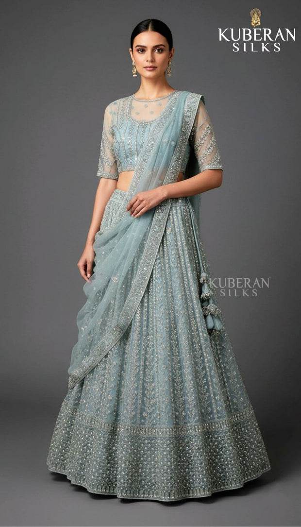 KUBERAN PASTEL BLUE LEHENGA