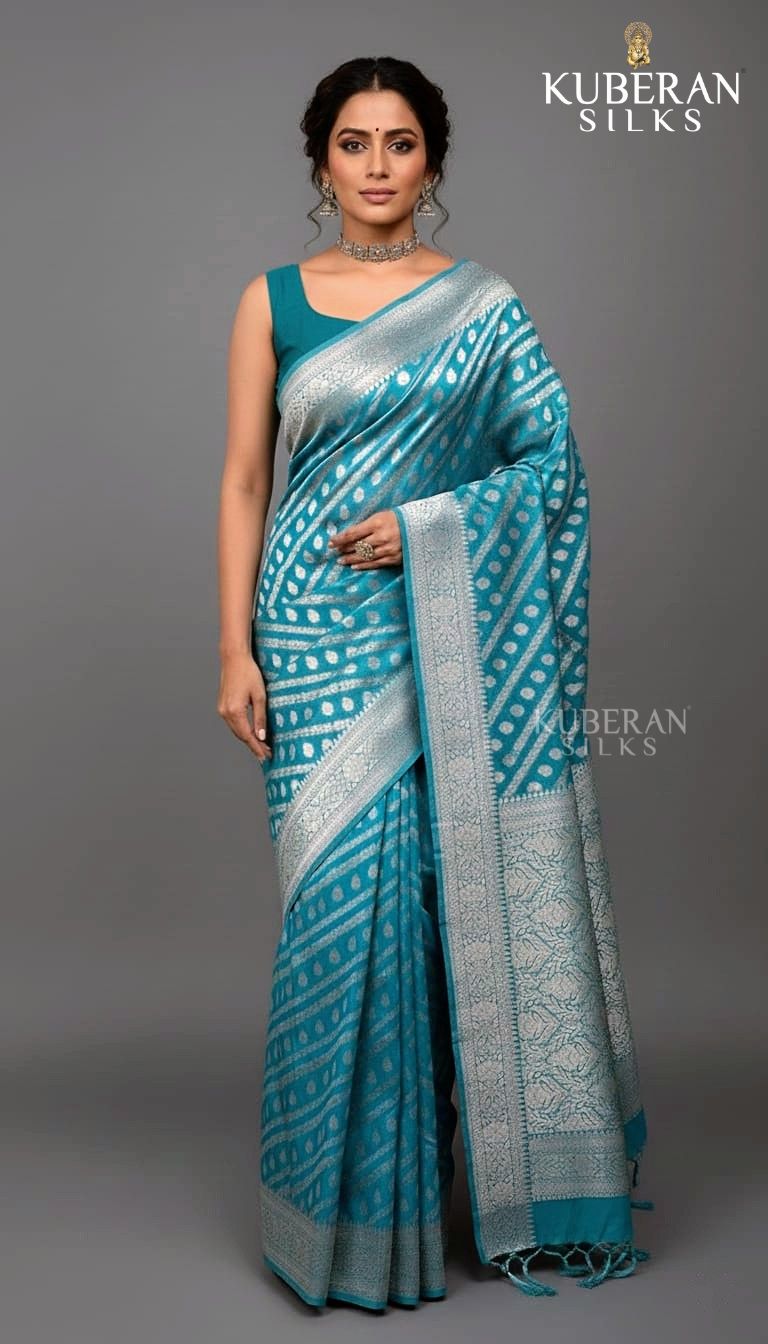 KUBERAN INDIGO BLUE GEORGETTE SAREE