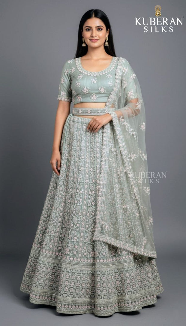 KUBERAN ASH GREY LEHENGA