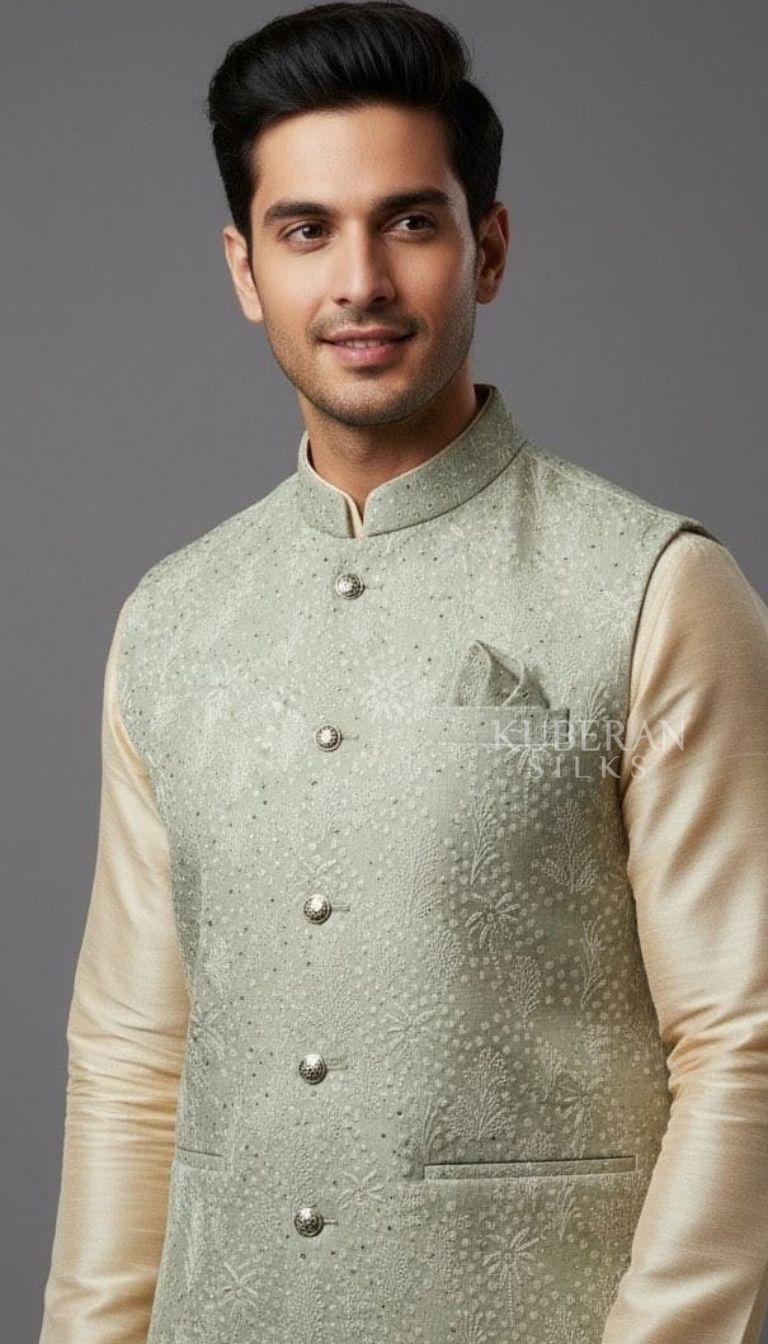 KUBERAN SEA GREEN WAISTCOAT