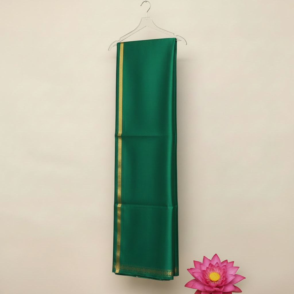 Kuberan Emerald Green pure Silk shalya