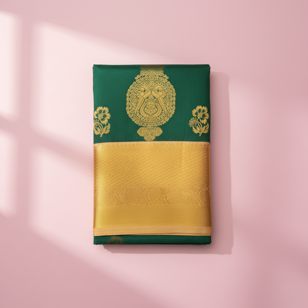 KUBERAN GREEN PURE SILK SAREE