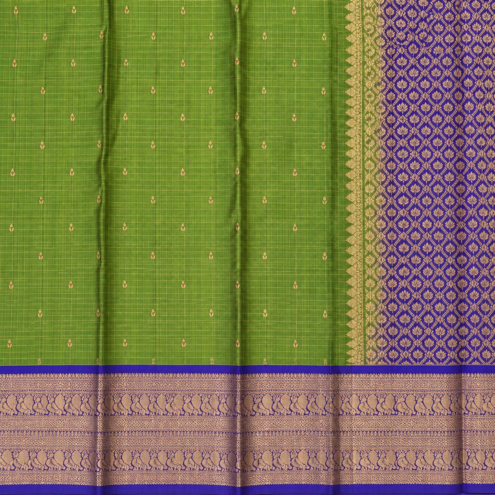 KUBERAN GREEN WITH BLUE PURE SILK SAREE