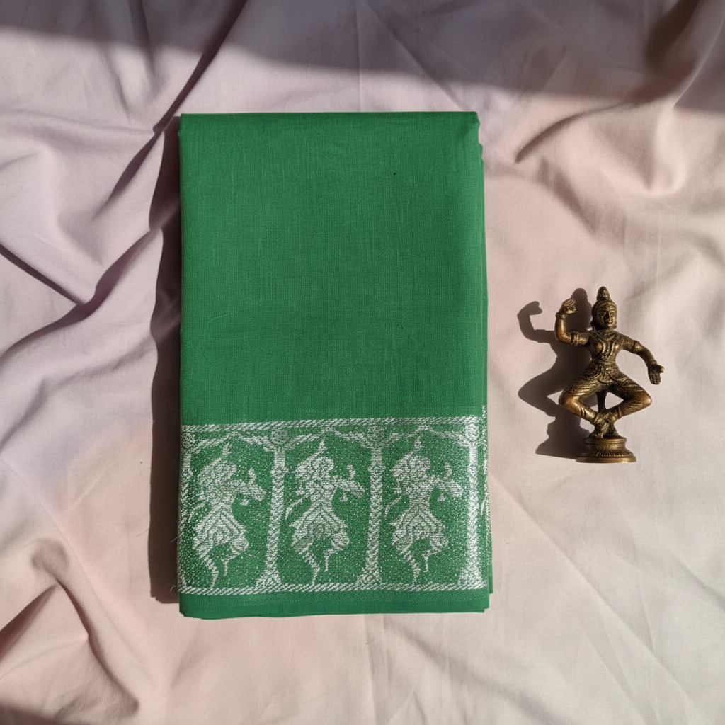 KUBERAN GREEN COTTON DANCE PRACTICE SAREE