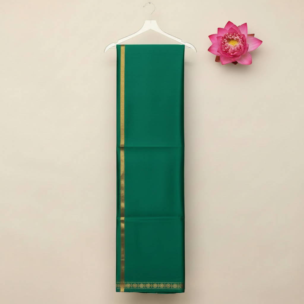 Kuberan Emerald Green pure Silk shalya