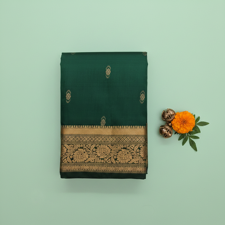 KUBERAN GREEN PURE SILK DANCE SAREE