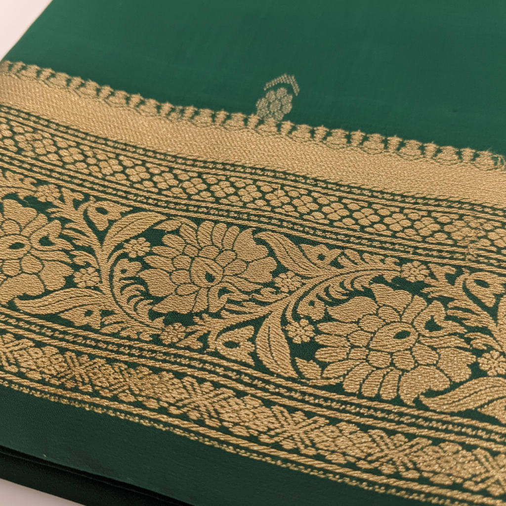 KUBERAN GREEN PURE SILK DANCE SAREE