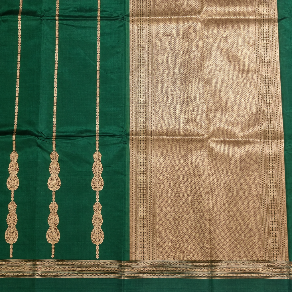 KUBERAN GREEN PURE BANARASI SAREE