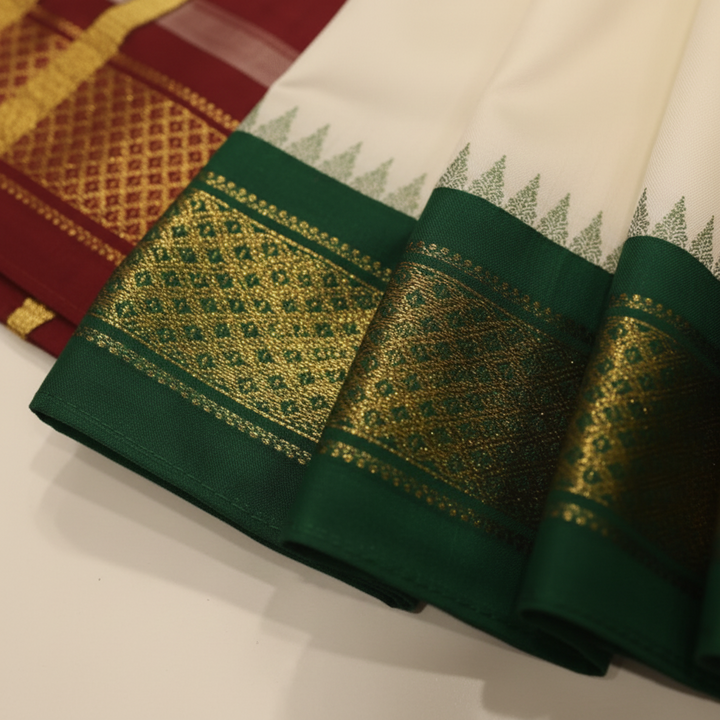 KUBERAN CREAM WEDDING PURE SILK SHALYA