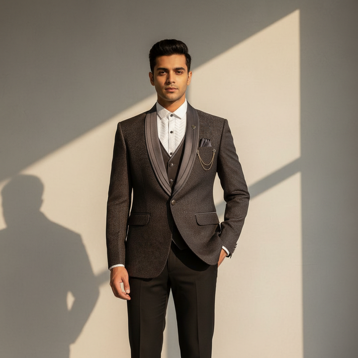 Kuberan Wine Formal Suit with Waistcoat - Three Piece