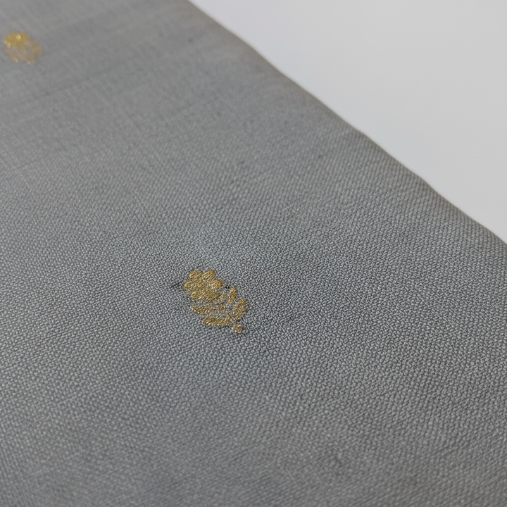 KUBERAN ELEPHANT GREY WITH WINE PURE KANCHIPURAM SILK SAREE
