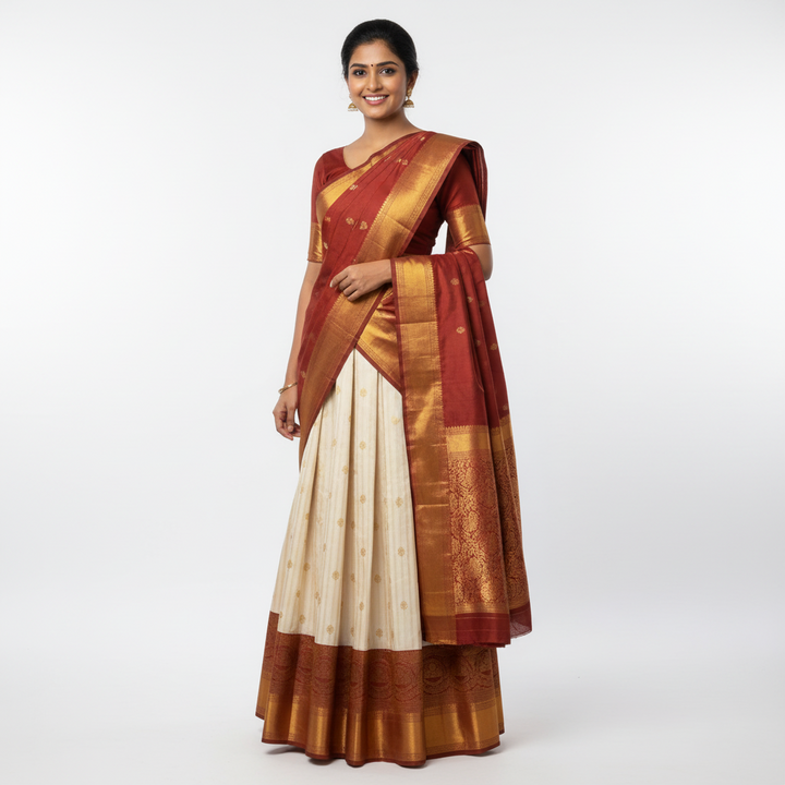 Kuberan Traditional Silk Langa Davani Half Saree