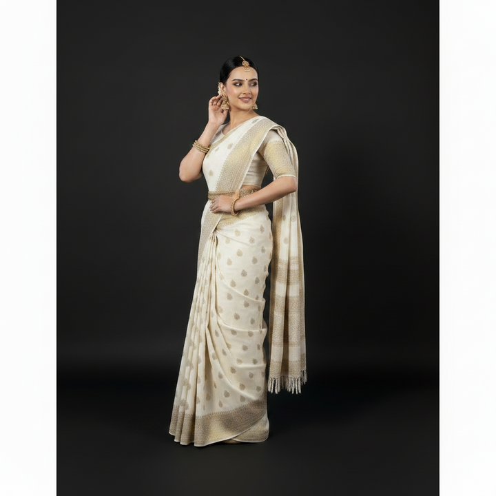 kuberan white Half Saree