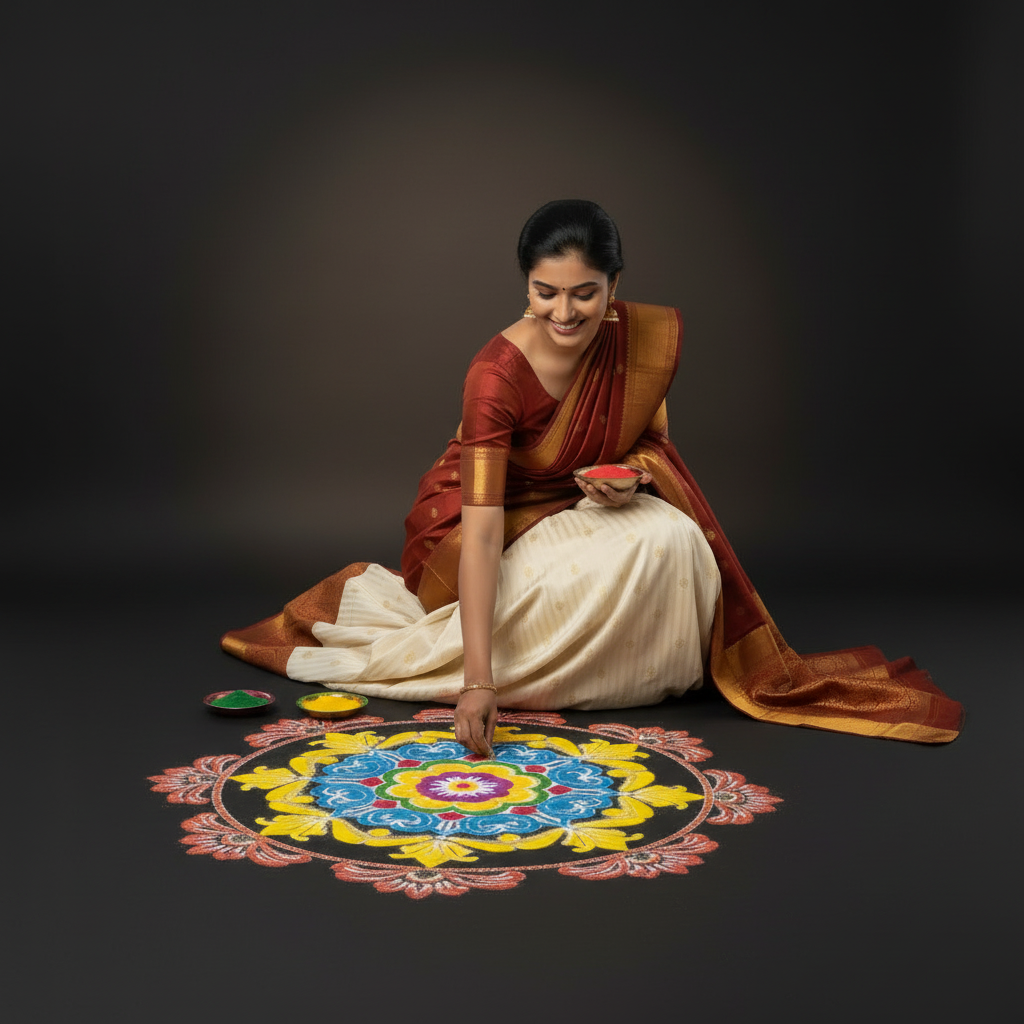 Kuberan Traditional Silk Langa Davani Half Saree