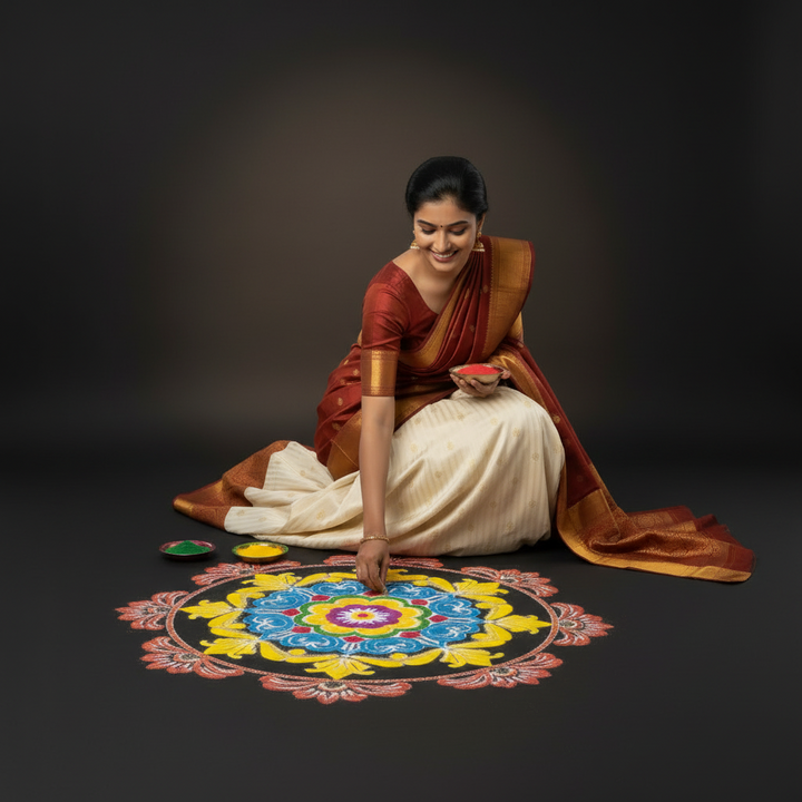 Kuberan Traditional Silk Langa Davani Half Saree