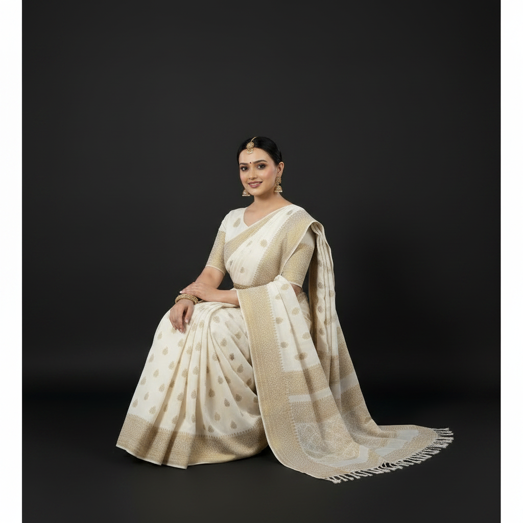 kuberan white Half Saree