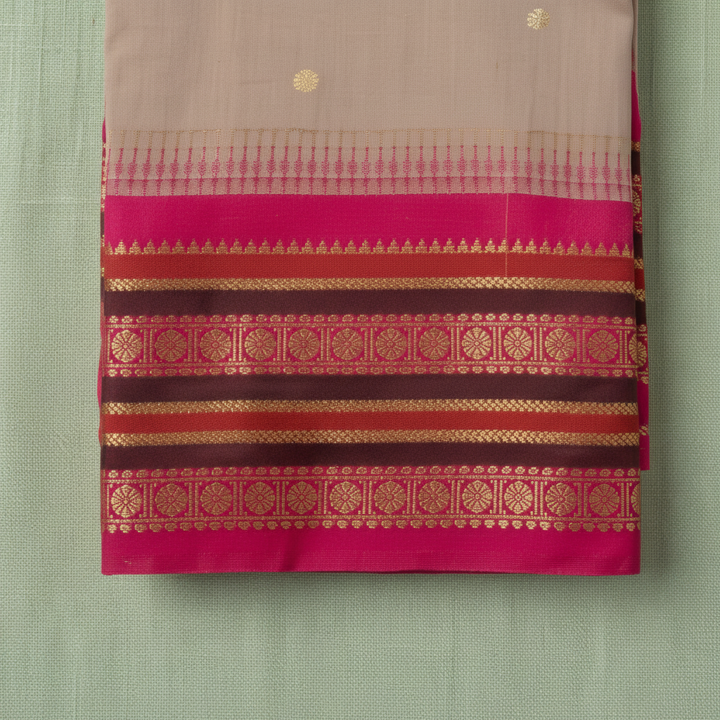 KUBERAN GREY SEMI SILK SAREE