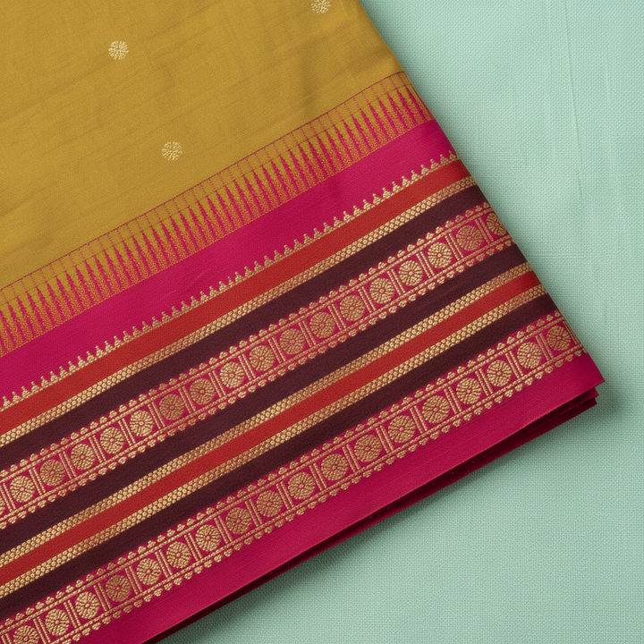 KUBERAN MUSTARD GOLD SEMI SILK SAREE