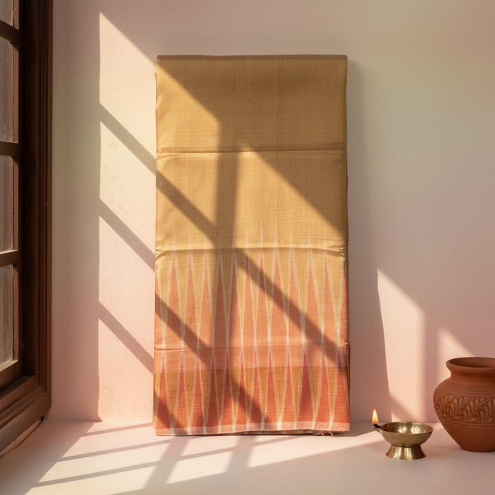 KUBERAN BEIGE BISHNUPURI SOFT SILK SAREE