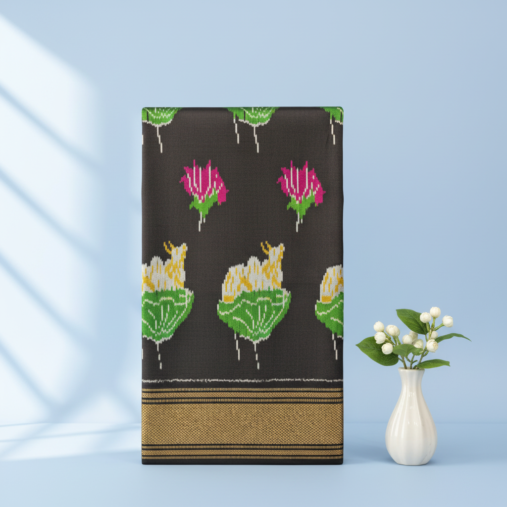 KUBERAN BLACK POCHAMPALLY SILK SAREE
