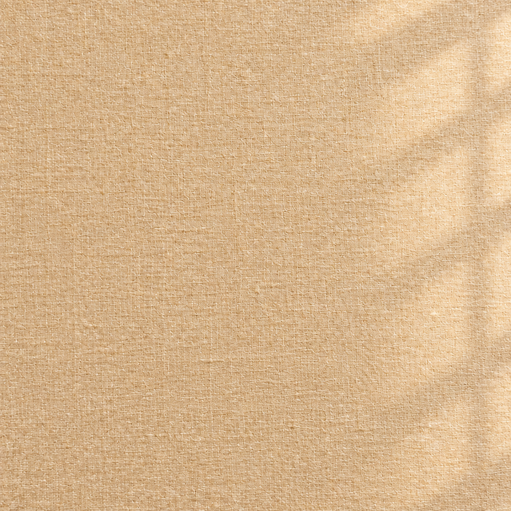 Close-up of the beige pure Tussar silk saree showing its fine woven body texture