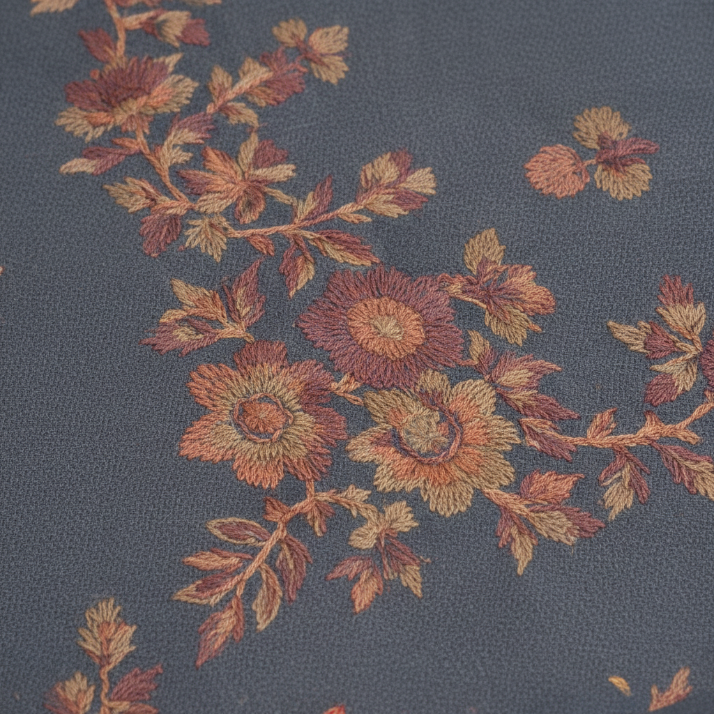 Slate Blue Pashmina Shawl - Motif Close-up