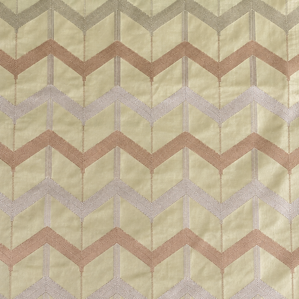 Pastel green saree body close-up with ivory blush and sage chevrons