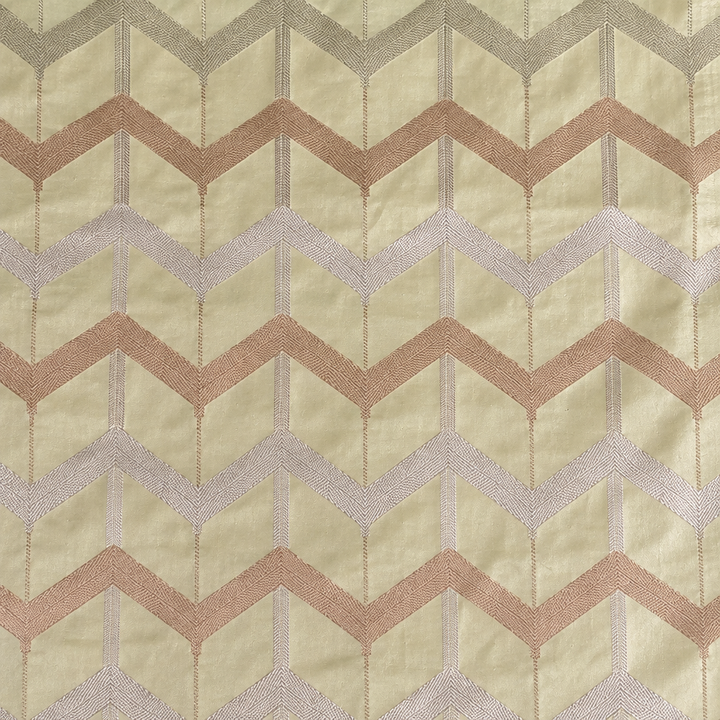 Pastel green saree body close-up with ivory blush and sage chevrons