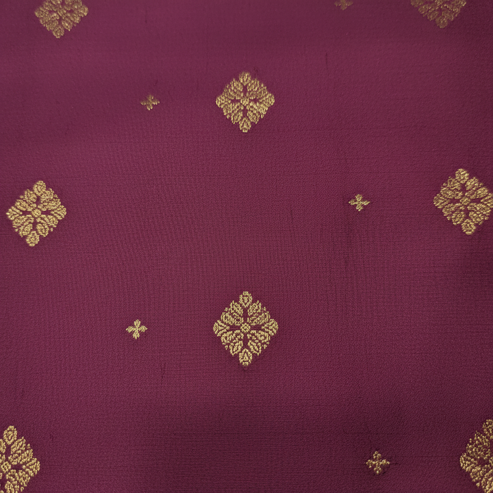 Body Close-up — Magenta Silk with Gold Zari Buttas