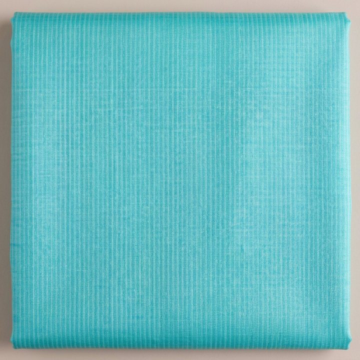 Close-up of the plain turquoise blue saree body with fine woven texture