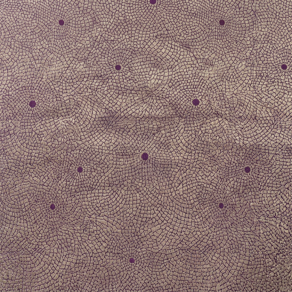 Smooth close-up of purple circular motifs with scattered dot accents