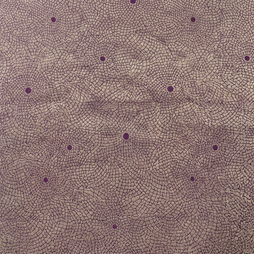 Smooth close-up of purple circular motifs with scattered dot accents