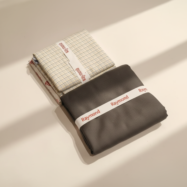Raymond fabric combo set with checkered and dark fabric