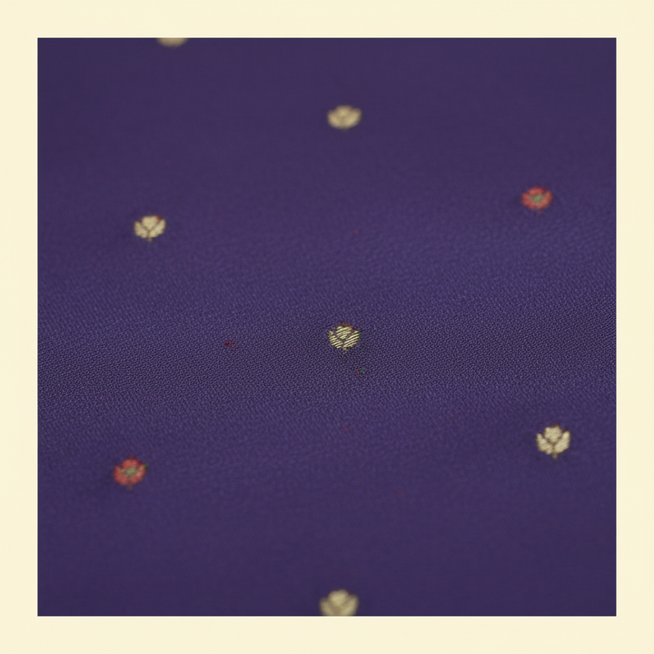 Royal Purple Silk Saree - Body Butti Close-up