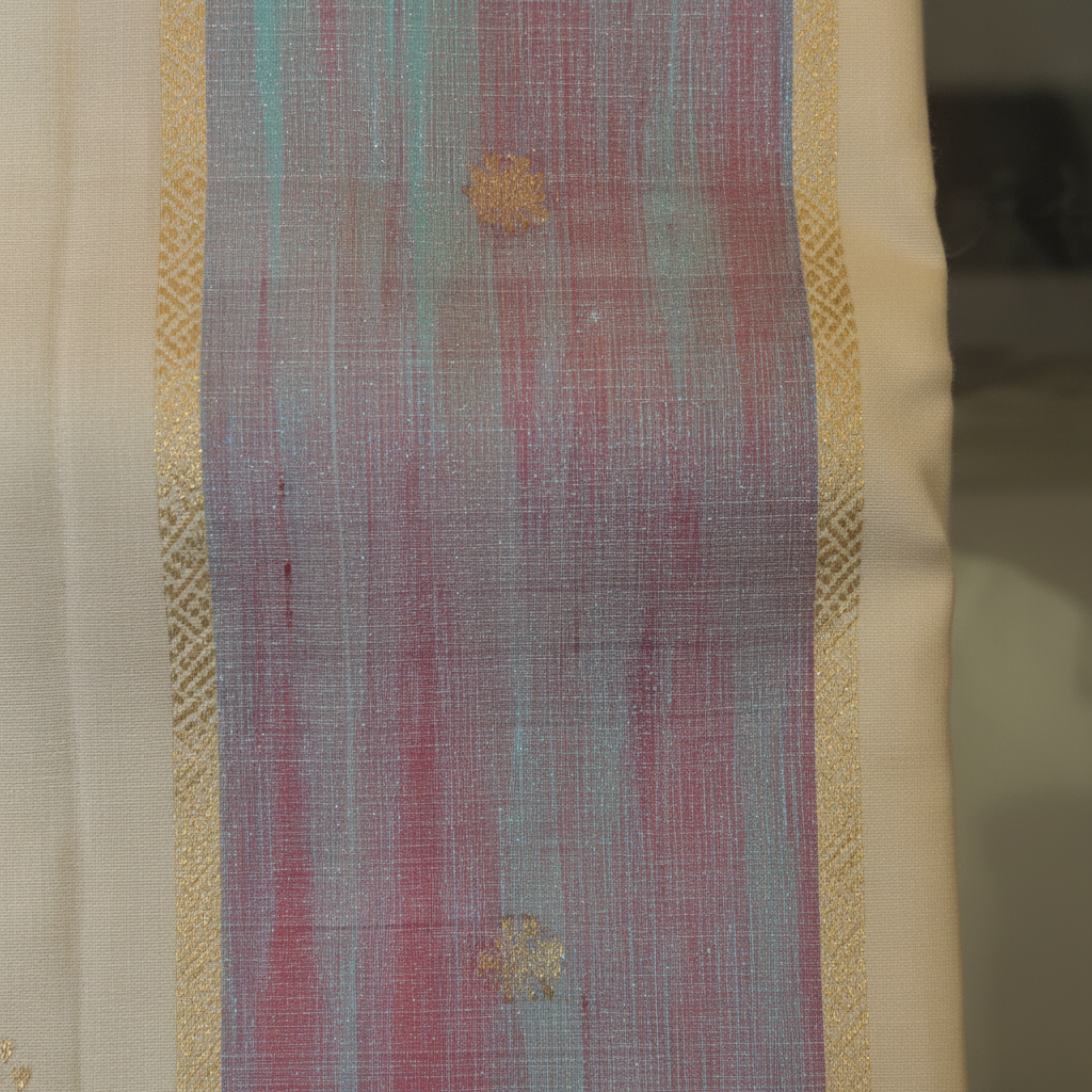 KUBERAN OFF WHITE WITH RED PURE KANCHIPURAM SILK SAREE
