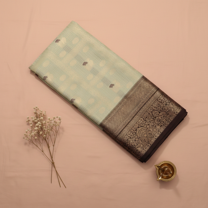 KUBERAN IVORY SEMI SILK SAREE