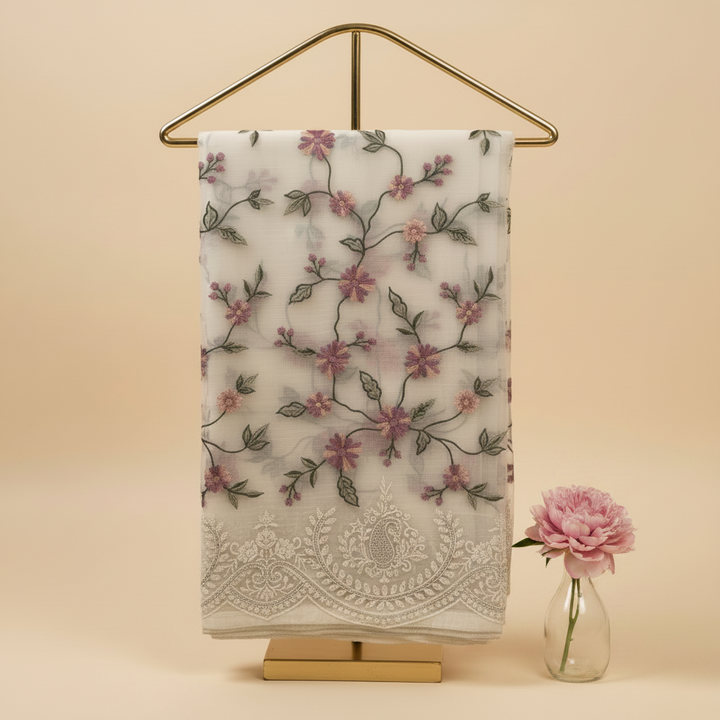 KUBERAN IVORY ORGANZA SAREE