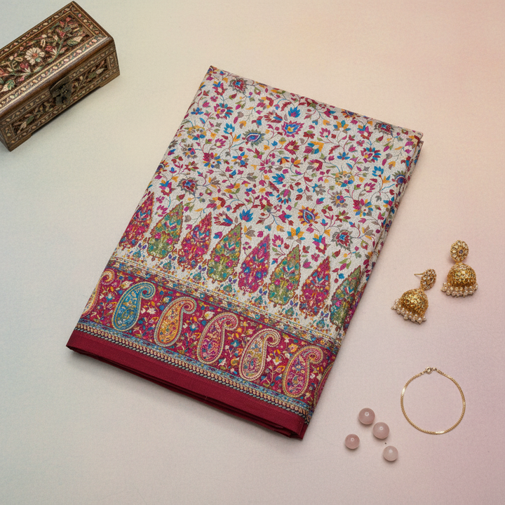 KUBERAN WHITE FANCY SAREE